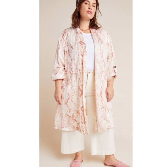 Cupcakes snd Cashmere Heather Snake-Printed Trench Coat 3X - Picture 4 of 10